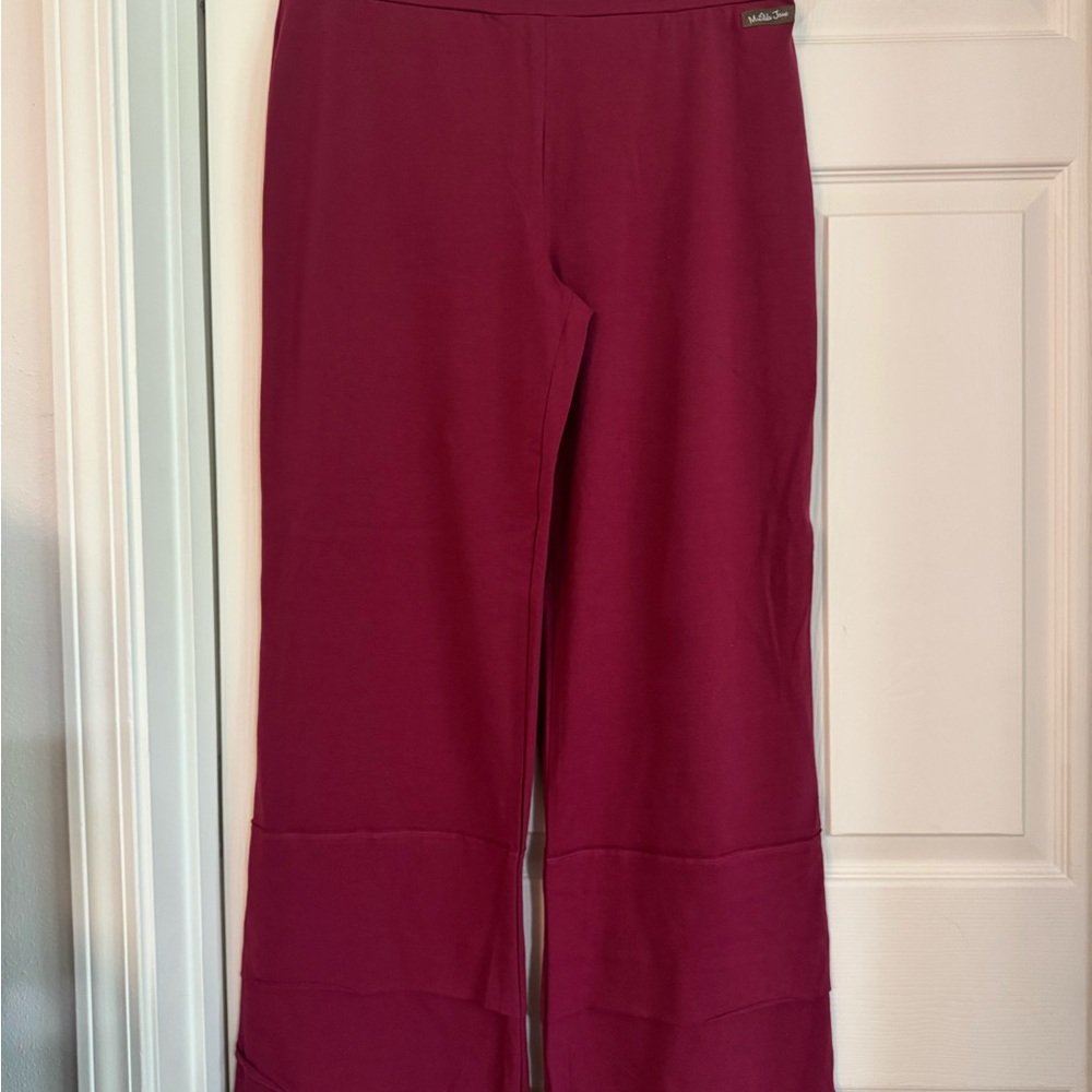 Chico's Burgundy Wide-Leg Trousers